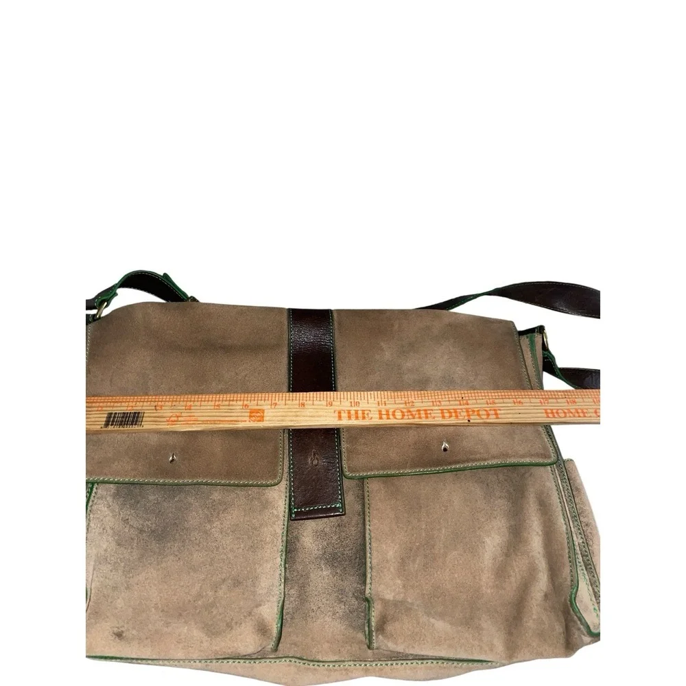 Lambertson Truex Suede Large Messenger/ Laptop Bag Heavy Clean‎
